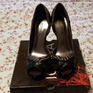 Icora peep toe heels